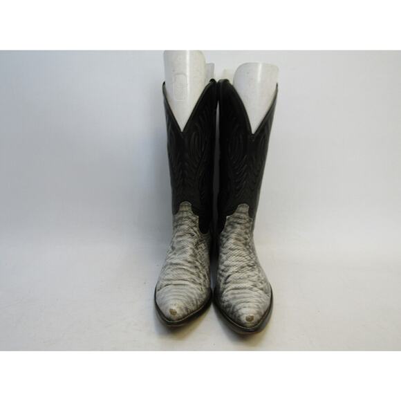 Laredo Mens Size 8.5 D Black Leather Snake Print Cowboy Western Boots main image 6